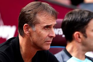 West Ham United manager Julen Lopetegui looks on during a pre-season friendly, August 2024