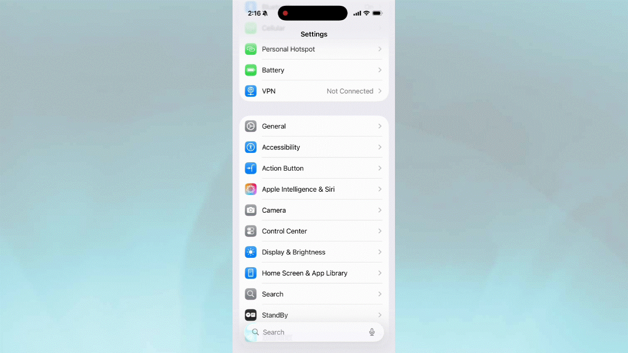 iOS 26 tips &amp; tricks - Disable swipe to open camera