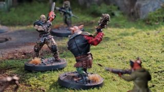 Overview of two miniatures fighting in Zone Wars