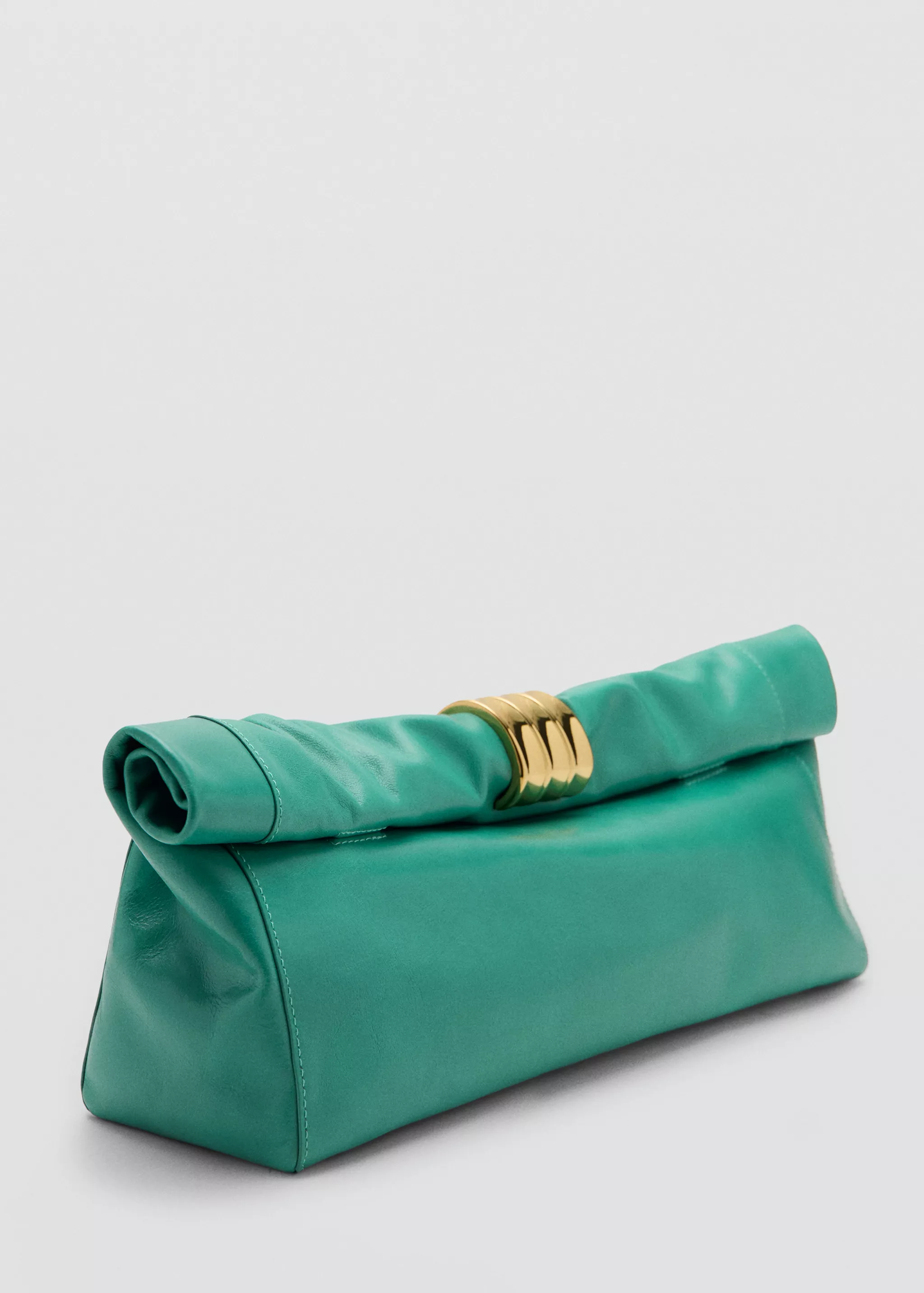 Leather Clutch Bag With Metallic Appliqu&amp;eacute; - Women | Mango United Kingdom