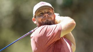 Tyrrell Hatton takes a shot during LIV Golf Andalucia