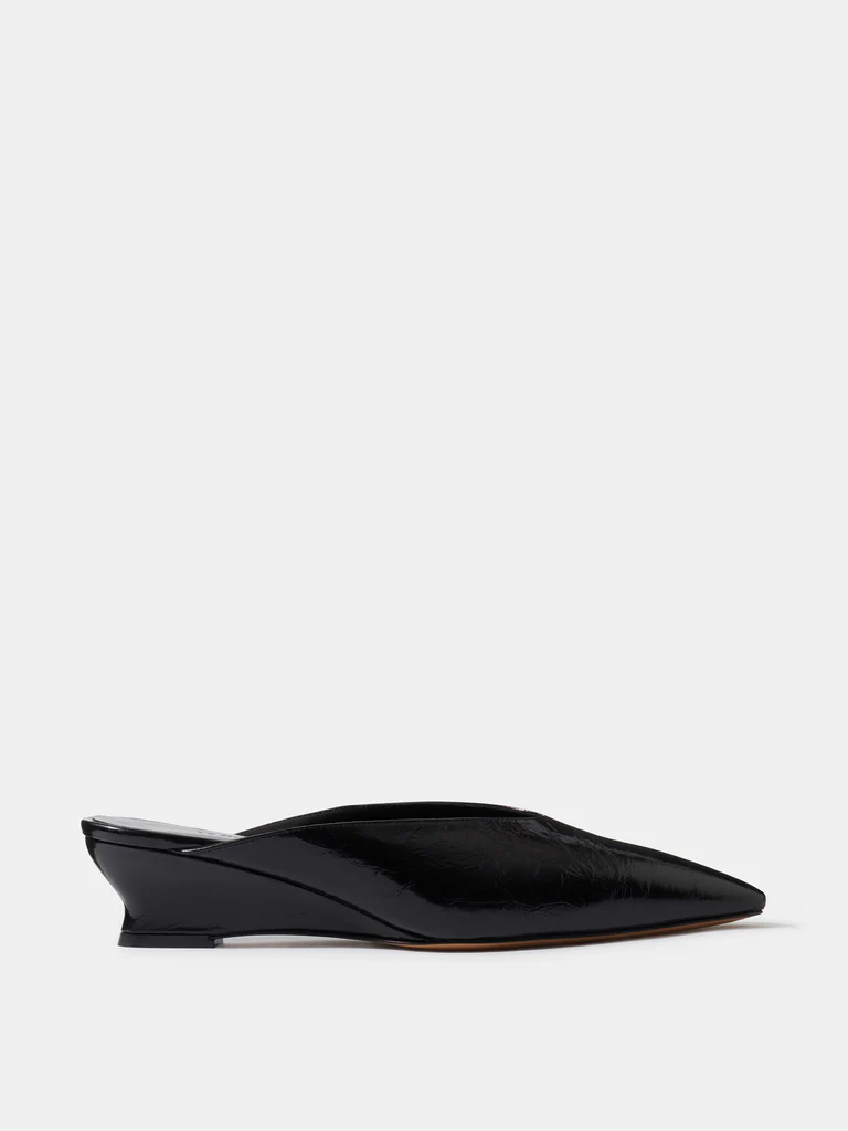 Leather Studded Babouche Pumps 35
