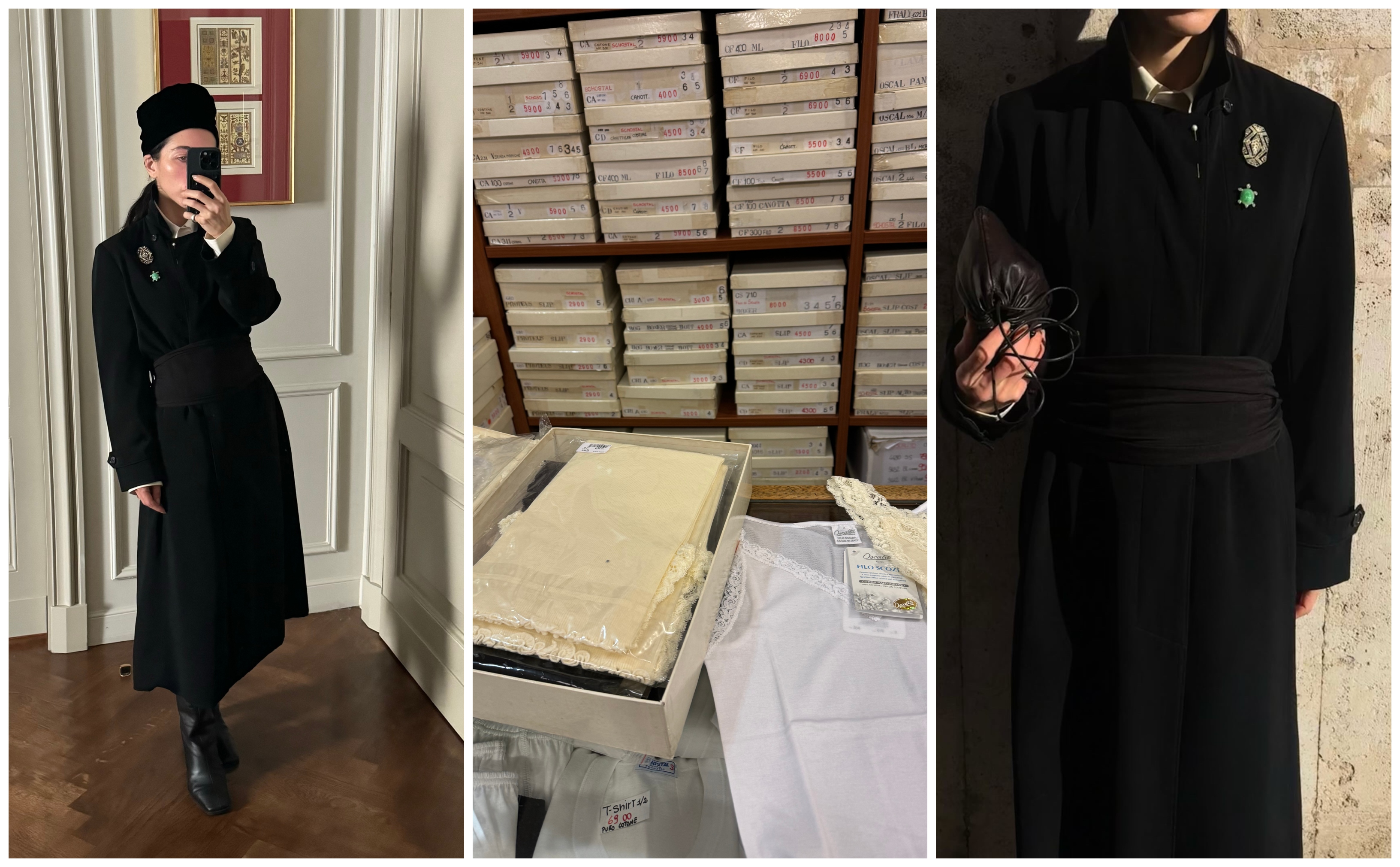 Alexis Badiyi wearing a black coat with a brooch