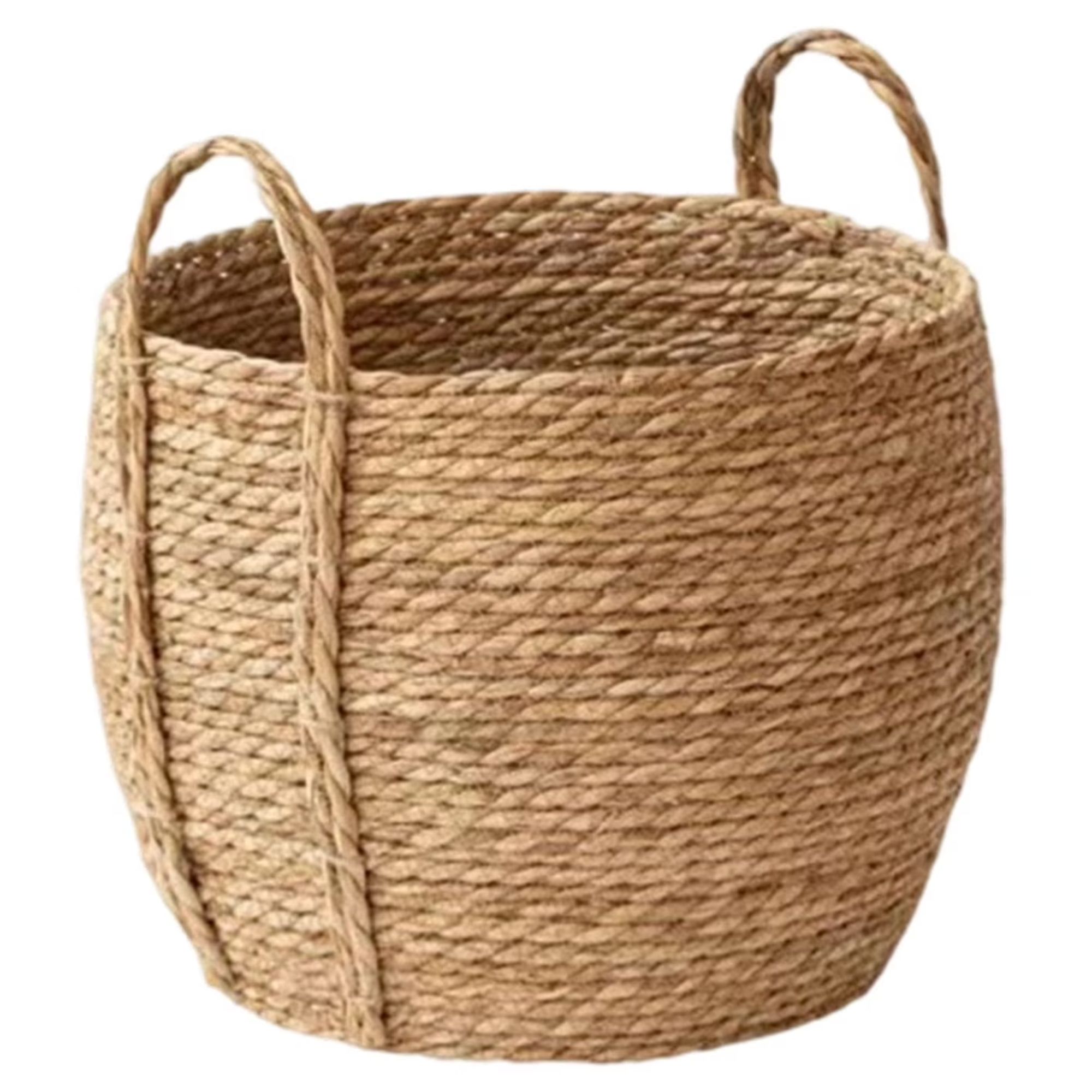 Rattan storage basket with handles