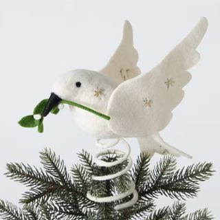 White felt dove tree topper