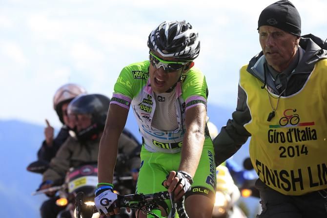 A devastated Francesco Bongiorno rues being nearly pushed over by a spectator on the Monte Zoncolan