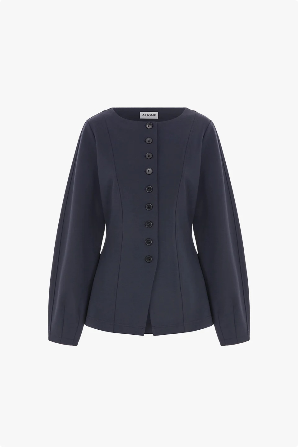 aligne navy nipped-waist blazer