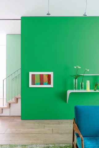 Green painted wall