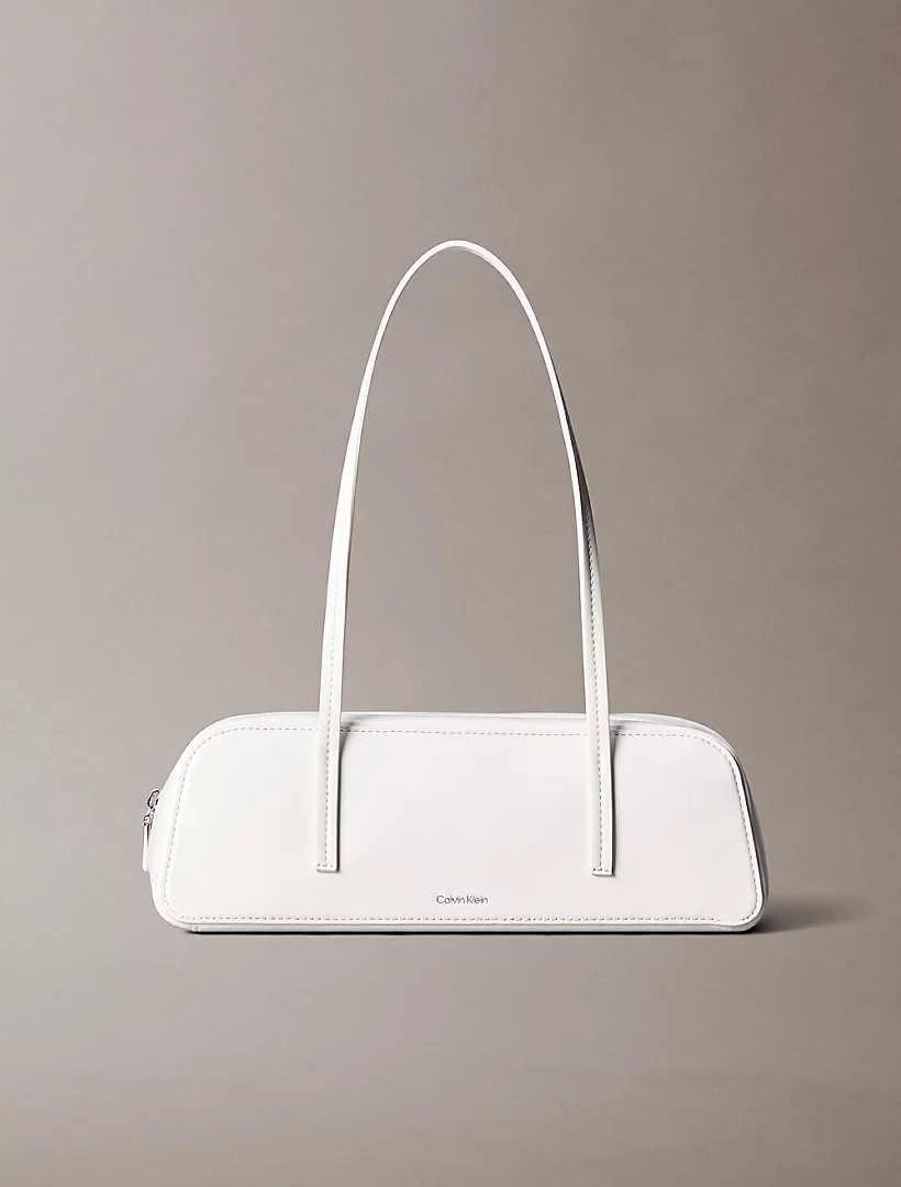 Glossy Foil Logo Bauletto Shoulder Bag