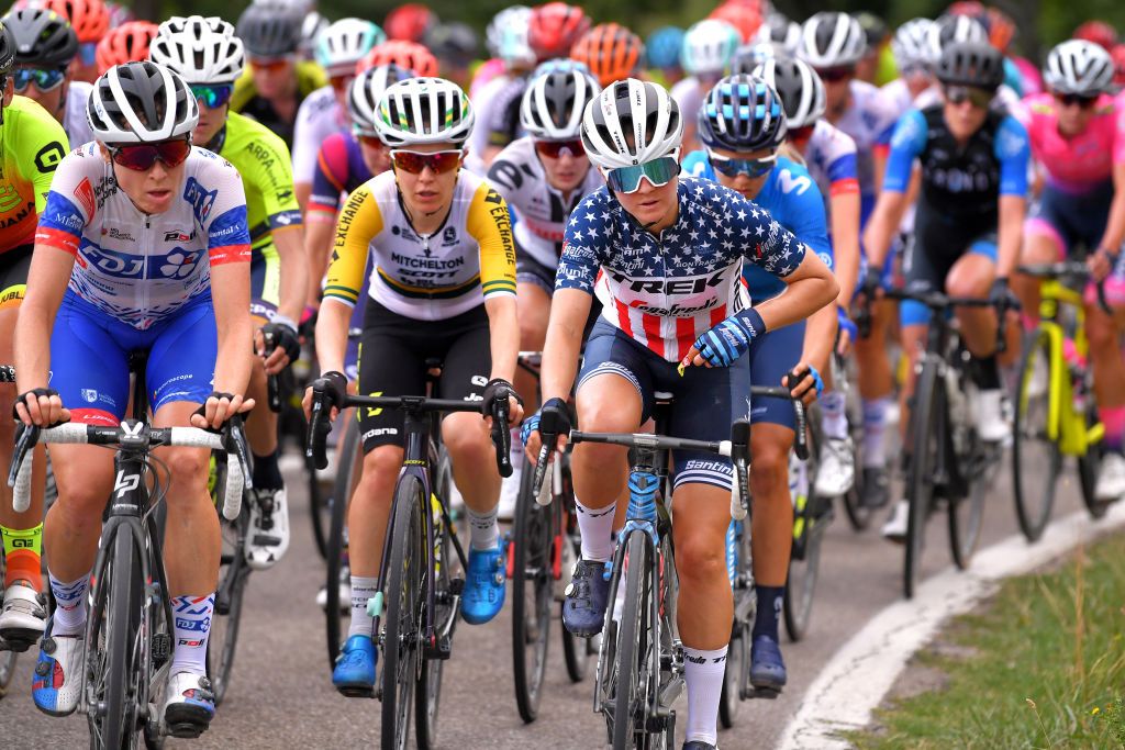 ARCIDOSSO ITALY SEPTEMBER 12 Amanda Spratt of Australia and Team Mitchelton Scott Ruth Winder of The United States and Team Trek Segafredo during the 31st Giro dItalia Internazionale Femminile 2020 Stage 2 a 1248km stage from Civitella Paganico to Arcidosso GiroRosaIccrea GiroRosa on September 12 2020 in Arcidosso Italy Photo by Luc ClaessenGetty Images