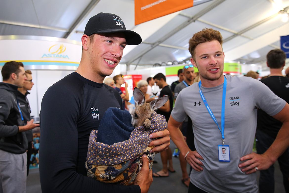 Danny van Poppel takes his turn with the baby kangaroo