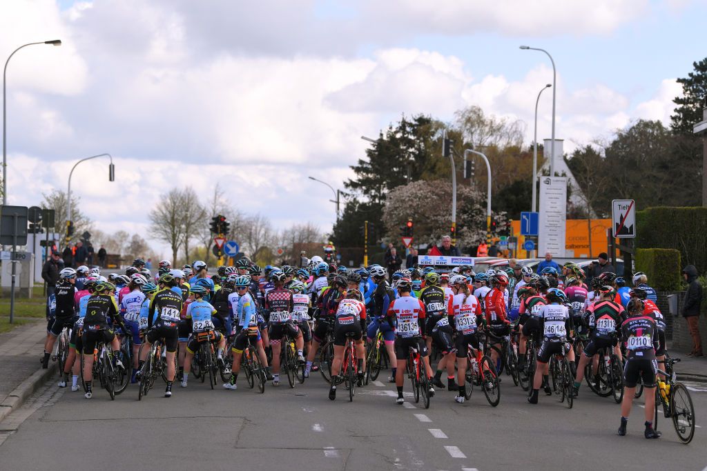 The start of the women's race had much less fanfare than the men's.