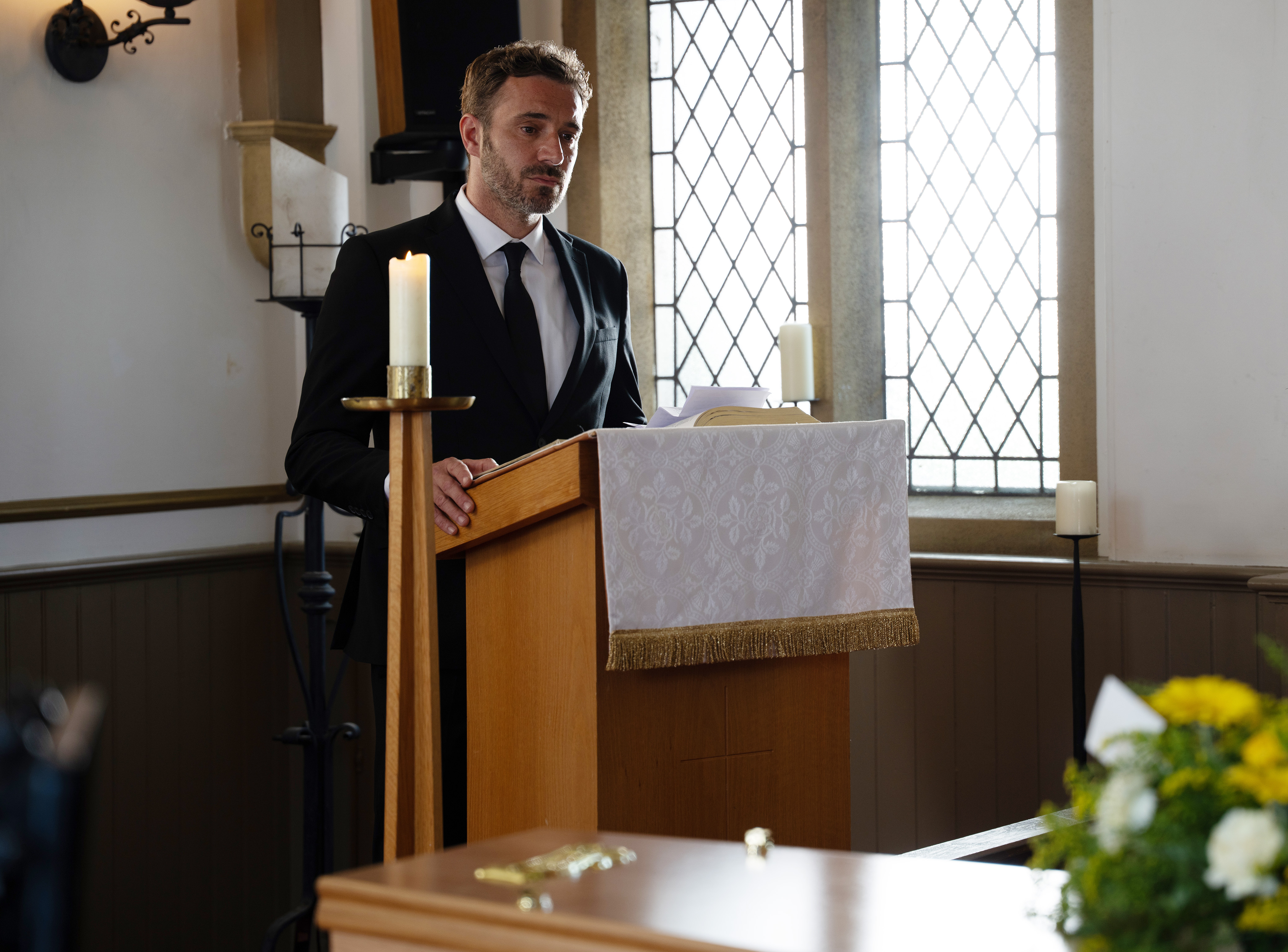 Killer John is asked to deliver Nate's eulogy