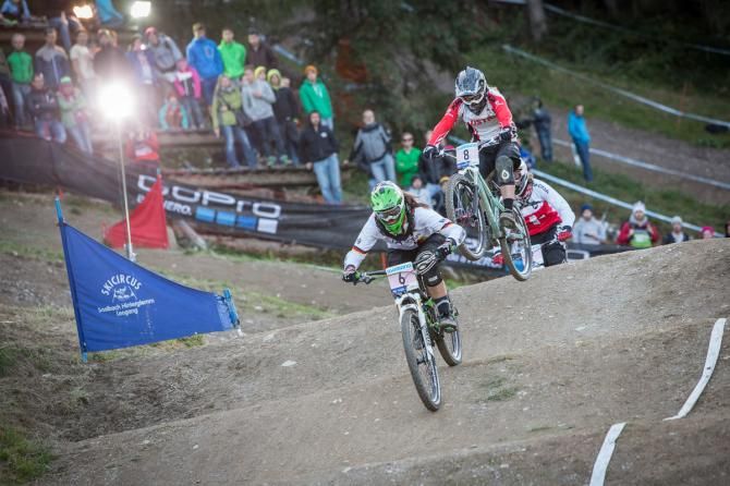 The top women racing four cross at the world championships