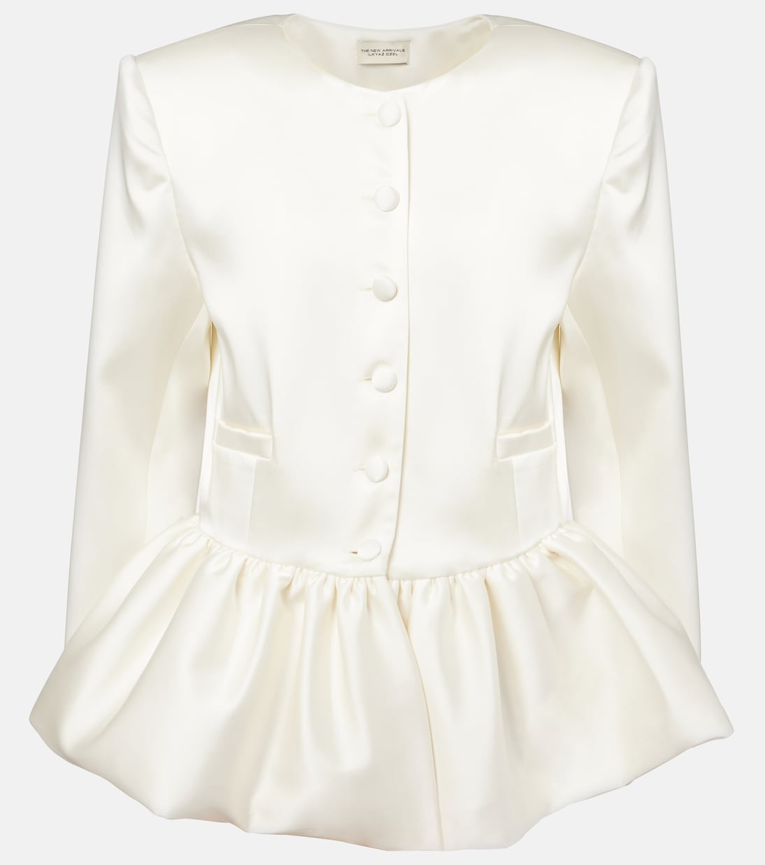Meringue Ruffled Satin Jacket