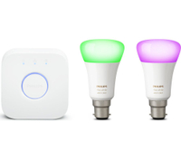 Philips Hue&nbsp;White &amp; Colour Ambience Smart Lighting Starter Kit with Bridge (B22) | Was: £119 | Now: £64.99 | Saving: £55