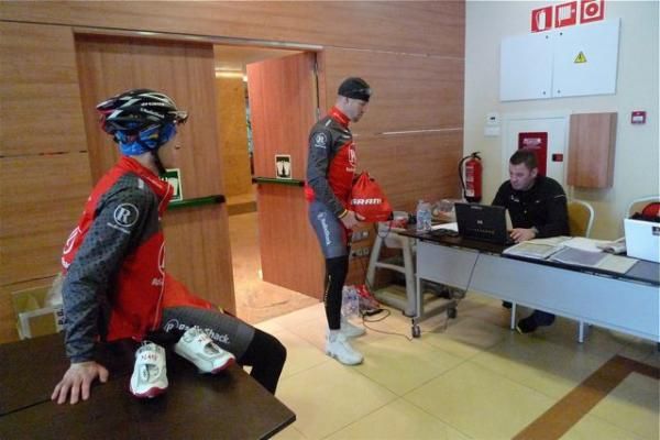 Sebastian Rosseler checks a few things before the ride on day two