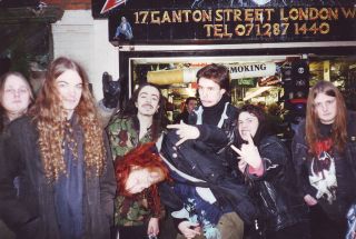 1995: ATG outside London store Metalhead, where they were doing a signing and taking it all very seriously indeed