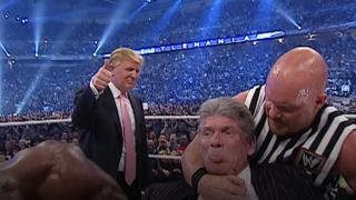 Donald Trump, Vince McMahon, and Stone Cold Steve Austin at WrestleMania 23