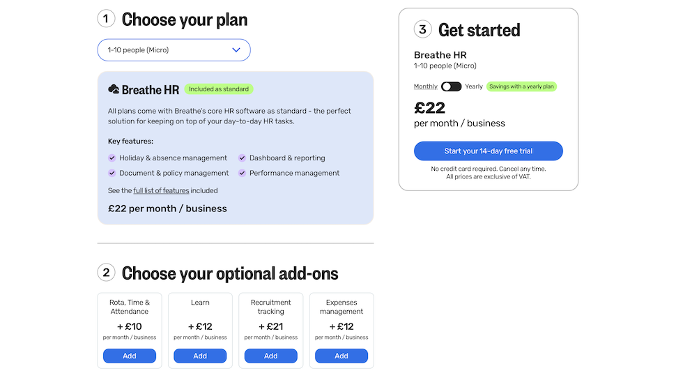 Breathe HR website screenshot