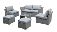 Bambrick 6-Seater Grey Garden Sofa Set | WAS £700, NOW £350