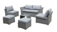 Bambrick 6-Seater Grey Garden Sofa Set | WAS £700, NOW £350