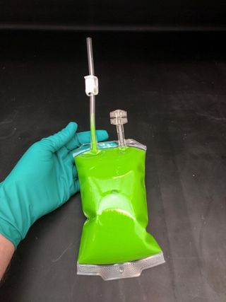 Nickelodeon slime is packaged in food-grade pouches for shipment to the International Space Station.