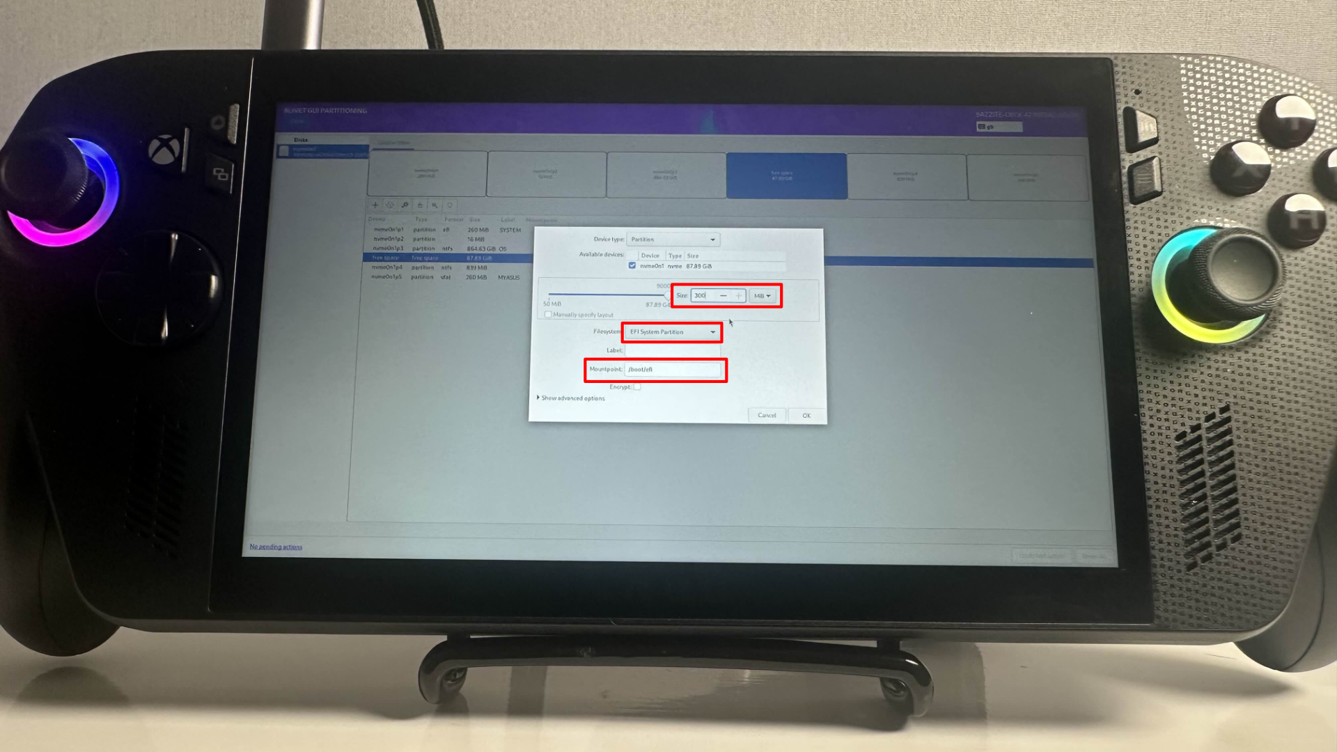 Bazzite dual boot process