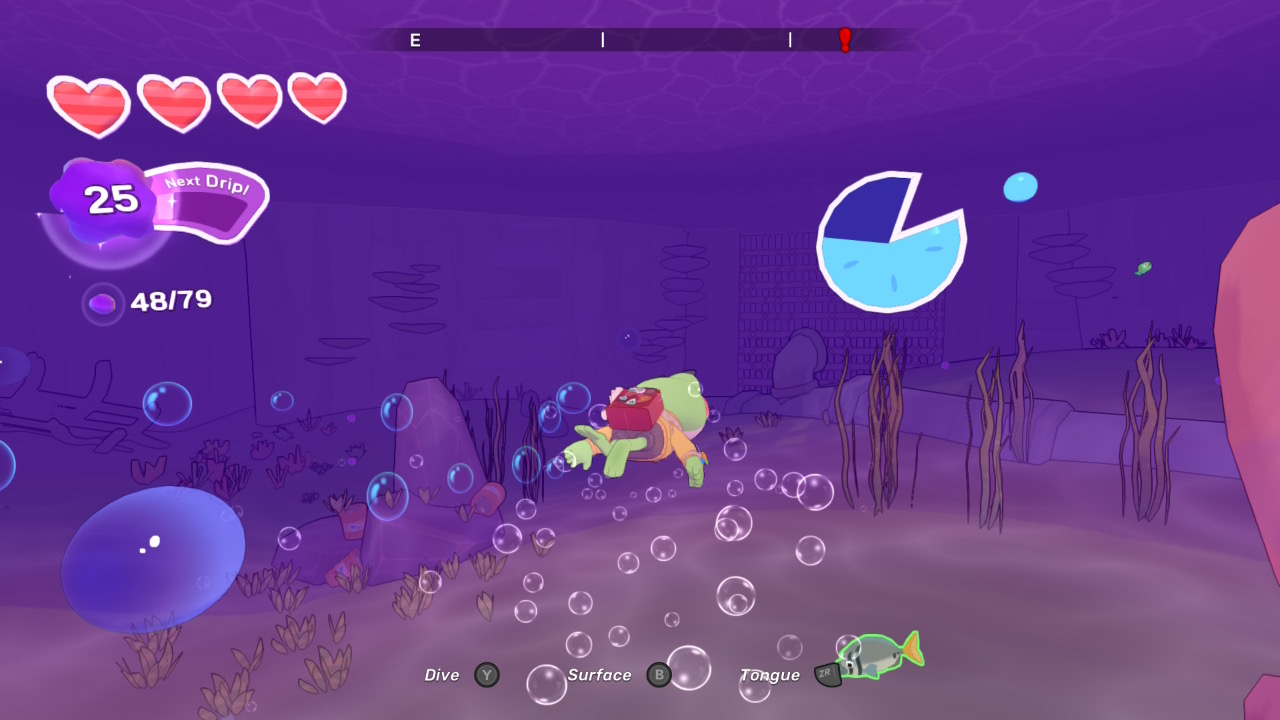 Pantalla colorida de un juego de plataformas retro protagonizado por una rana