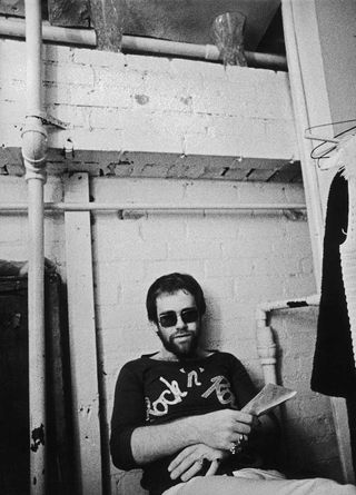 Elton John relaxes backstage at The Troubadour