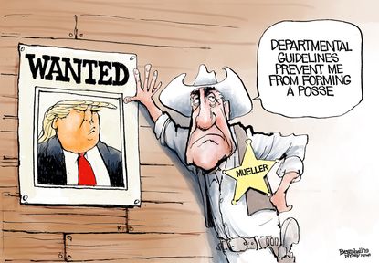 Political Cartoon U.S. Sheriff Mueller Trump Wanted Poster