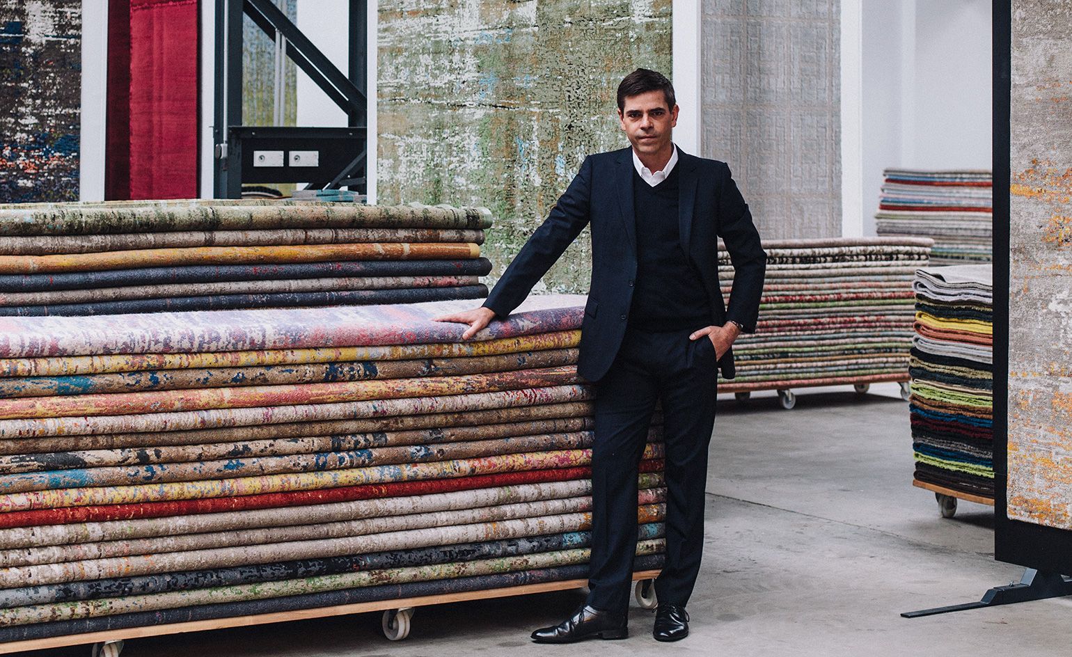 Jan Kath with some of the eponymous company’s designs at the Bochum HQ.