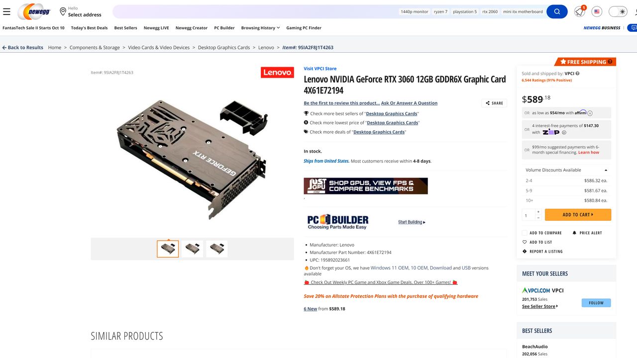 GeForce RTX 3060 12GB GDDR6X
