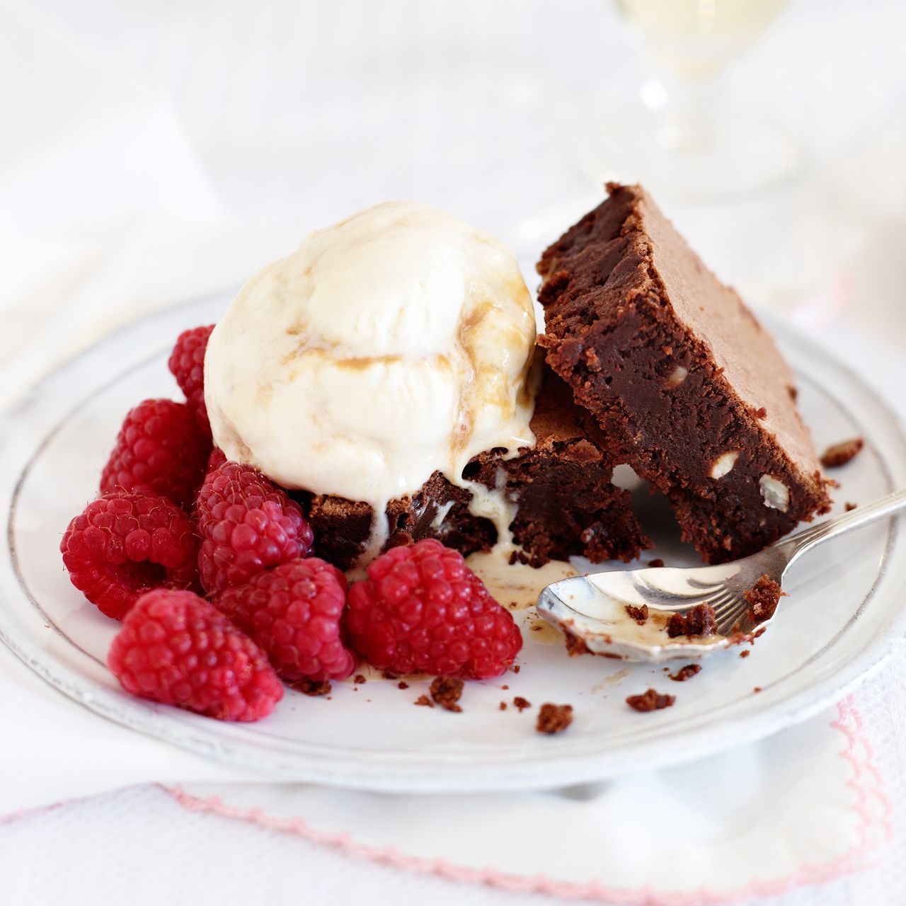 Hazelnut brownies &amp; caramel ice cream-woman and home