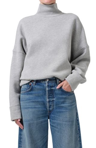 Cara Turtleneck Cotton Blend Sweatshirt