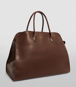 Mens the Row Brown Soft Margaux 17 Leather Top-Handle Bag | Harrods Uk