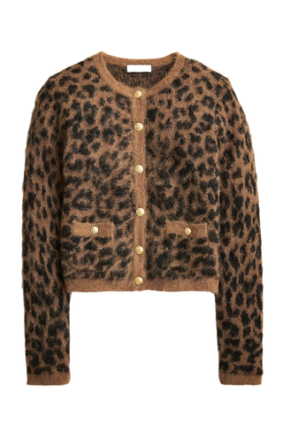 J.Crew Brushed Sweater Lady Jacket in Leopard Print