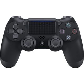 DualShock 4 in black, one of the best iPad gaming controllers, on a white background