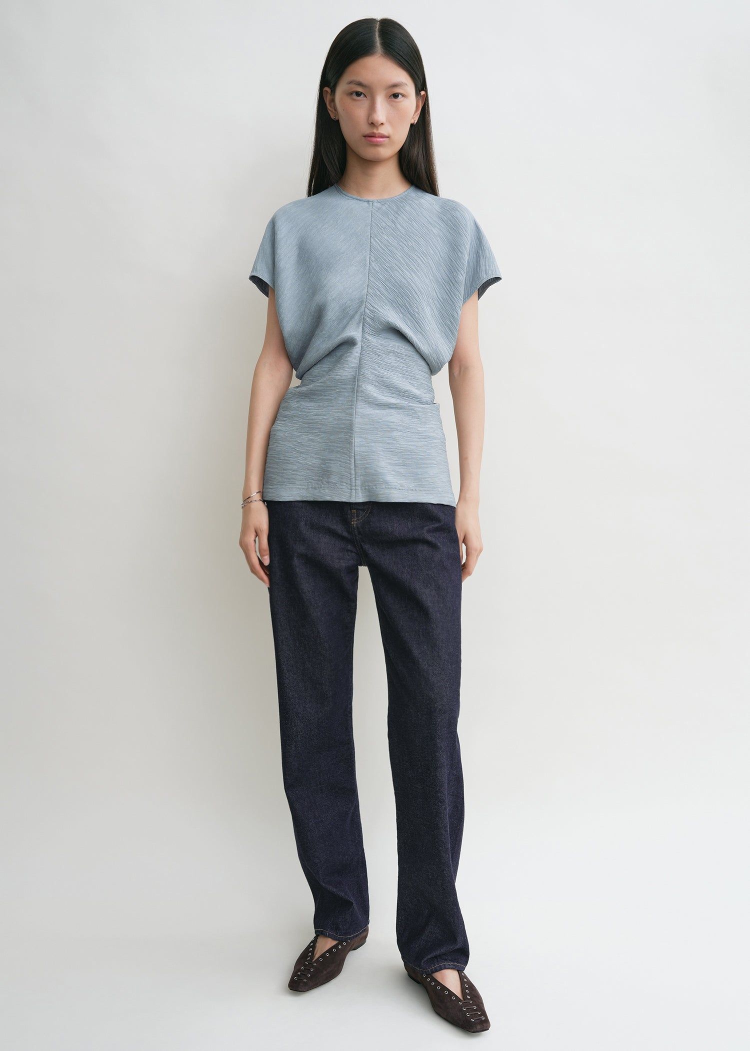 Slouch Waist Crinkled Top Mistral