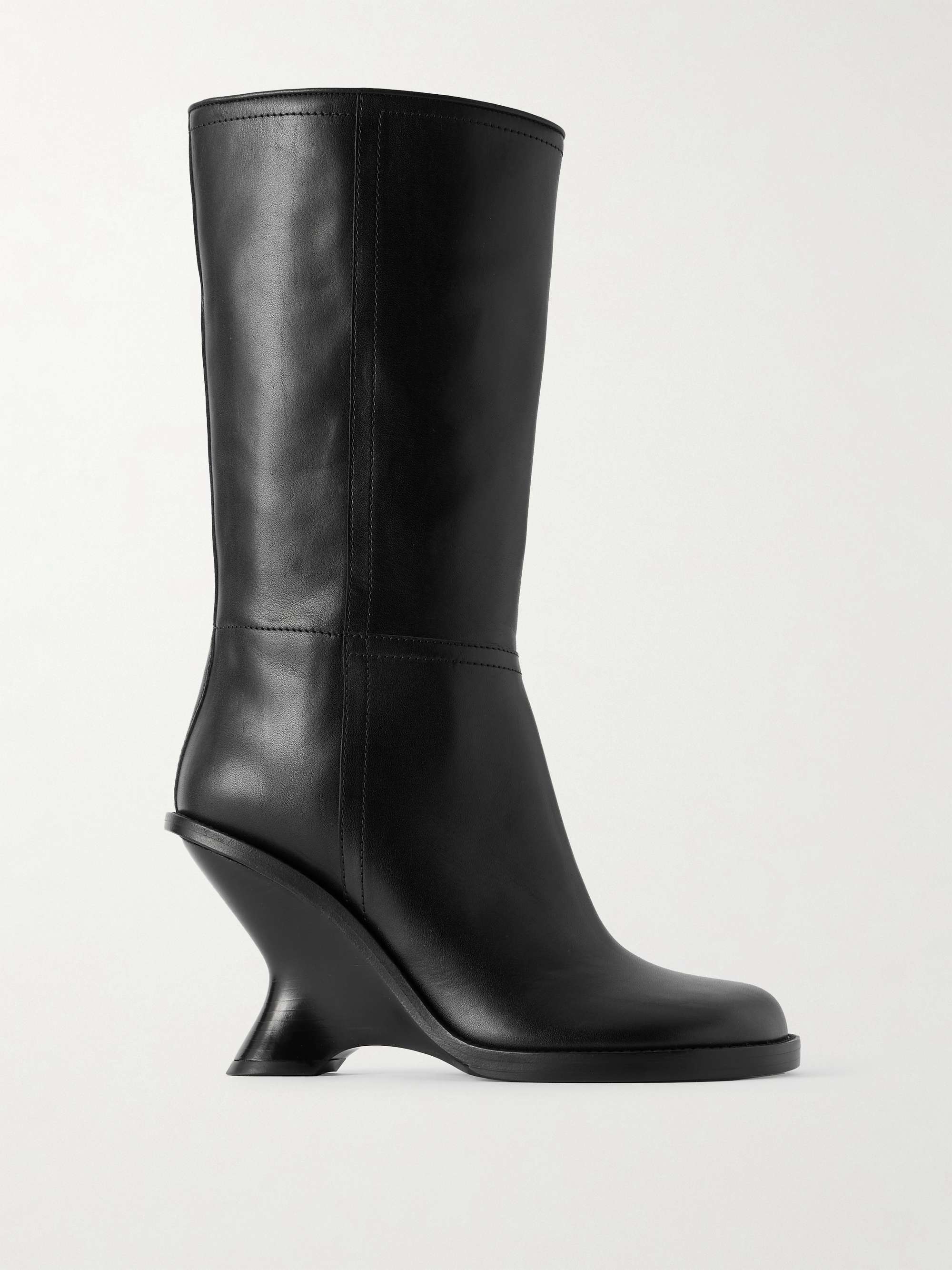 Leather Wedge Boots