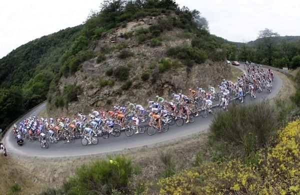 The peloton on stage 13.