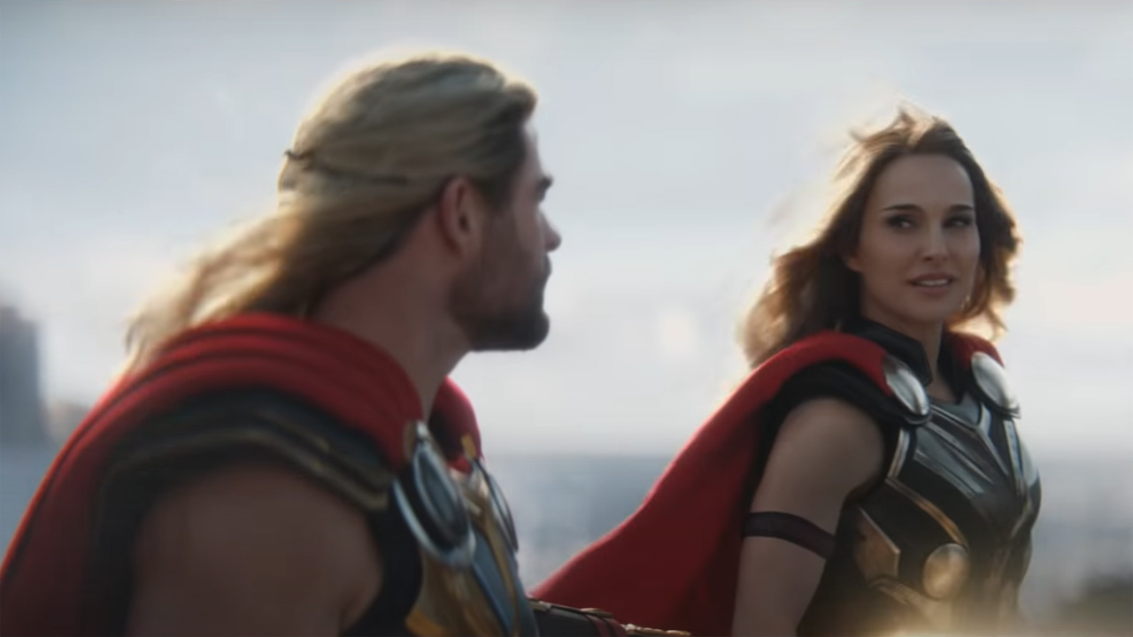 Thor and Jane Foster talking as they start the quest in Thor: Love and Thunder