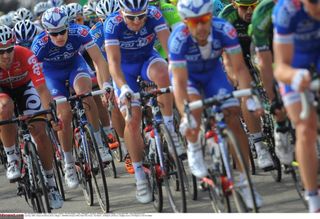 Arnaud Démare protected by his FDJ teamamtes