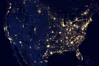 a satellite photo of the united states reveals the extent of light pollution