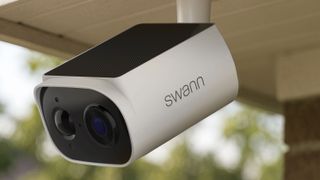 Swann EVO Wireless Solar security camera mounted on wall
