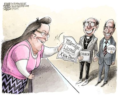 Editorial cartoon U.S. Kim Davis gay marriage
