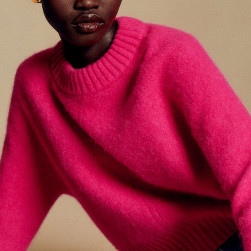 hot pink knitted jumper from S&amp;eacute;zane