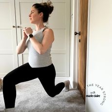 Bodyweight lunges: Anna doing lunges at home