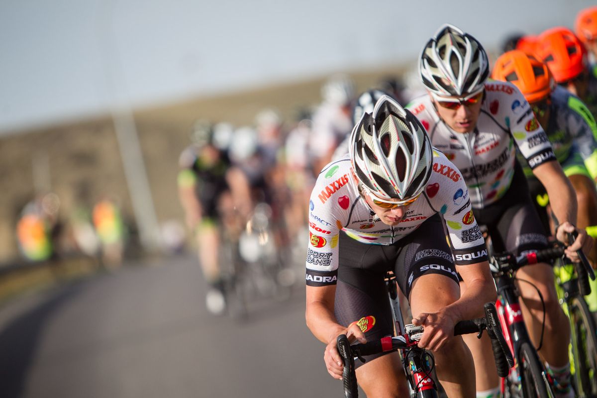 The Jelly Belly team spent time working on the front of the peloton