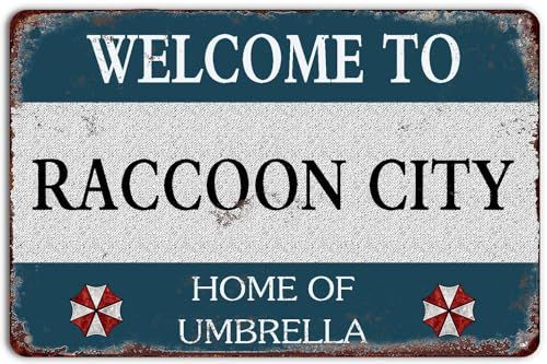 Raccoon City Metal Tin Sign 